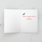 キツネレッドラブラドールクリスマスエバーグリーンサンタハット シーズンカード (内部)