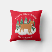 キツネレッドラブラドールクリスマスエバーグリーン装飾用クッション クッション (裏面)