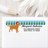 キツネレッドラブラドールクリスマスサンタ差出人住所 ラベル (インサイチュ)