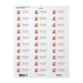 キツネレッドラブラドールシルエット ラベル (フルシート)