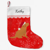 キツネレッドラブラドールパピー スモールクリスマスストッキング (正面)