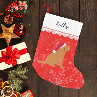 キツネレッドラブラドールパピー スモールクリスマスストッキング