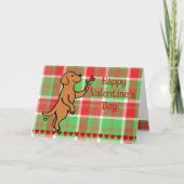 キツネレッドラブラドールミニハートフラワーバレンタイン シーズンカード (正面)