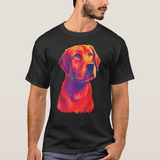 キツネレッドラブラドールユニークリトリエバーフォックスレッドLab Dog I Tシャツ (正面)