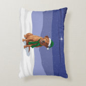 キツネレッドラブラドールリトリエバークリスマスドッグ アクセントクッション (正面(垂直))