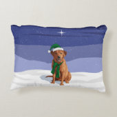 キツネレッドラブラドールリトリエバークリスマスドッグ アクセントクッション (裏面)