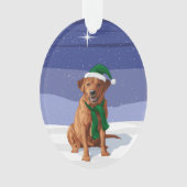 キツネレッドラブラドールリトリエバークリスマスドッグ オーナメント (正面)