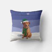 キツネレッドラブラドールリトリエバークリスマスドッグ クッション (裏面)