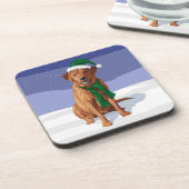 キツネレッドラブラドールリトリエバークリスマスドッグ コースター (左側)