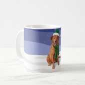 キツネレッドラブラドールリトリエバークリスマスドッグ コーヒーマグカップ (正面左)