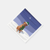 キツネレッドラブラドールリトリエバークリスマスドッグ スタンダードカクテルナプキン (角)