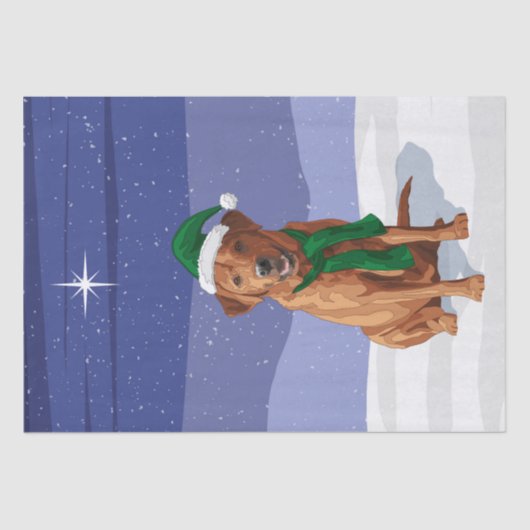 キツネレッドラブラドールリトリエバークリスマスドッグ 薄葉紙 (正面)