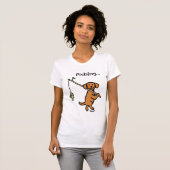 キツネレッドラブラドール魚釣り漫画 Tシャツ (正面フル)