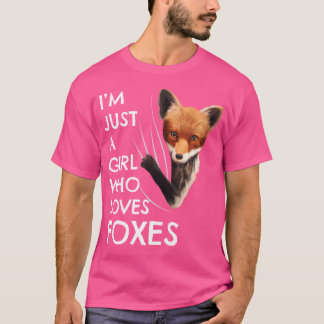 キツネレディースガールズ動物愛好家キツネ Tシャツ