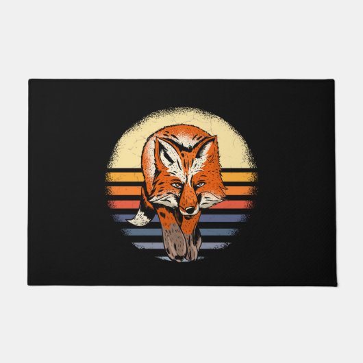 キツネレトロヴィンテージ ドアマット (正面)