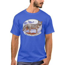 キツネロゴ深いカラーユニセックスショートスリーブTシャツB