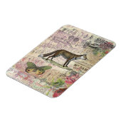 キツネワイルドライフコラージュヴィンテージイラストレーション マグネット (左側)