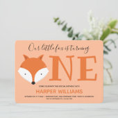 キツネワンファースト誕生日 招待状 (スタンド正面)