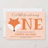 キツネワンファースト誕生日 招待状 (正面)