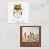 キツネ予算クリスマスフォトカード ノートカード (正面/裏面)