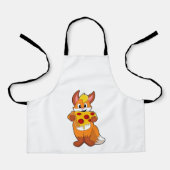 キツネ付きピザ エプロン (正面)