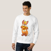キツネ付きピザ スウェットシャツ (正面フル)