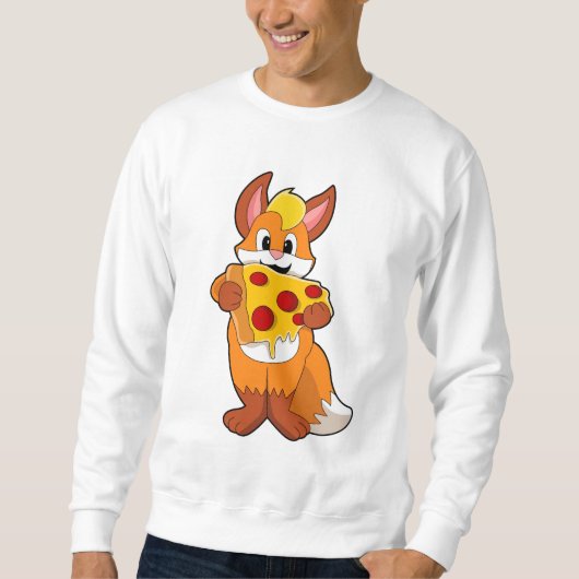 キツネ付きピザ スウェットシャツ (正面)