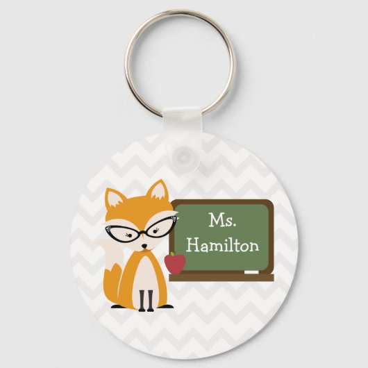 キツネ先生アットシャルボード キーホルダー (正面)