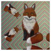 キツネ円 ファブリック (クローズアップ)