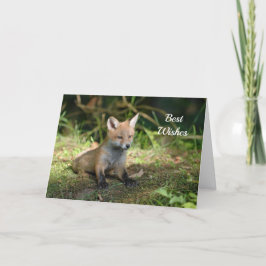 キツネ写真おめでとう結婚カード カード