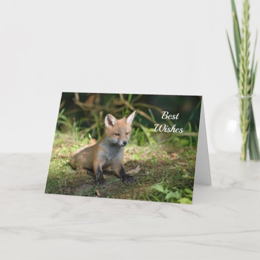 キツネ写真おめでとう結婚カード カード (正面)