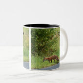 キツネ写真マグカップ ツートーンマグカップ (正面右)