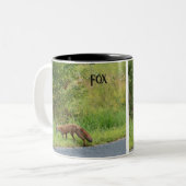 キツネ写真マグカップ ツートーンマグカップ (正面左)