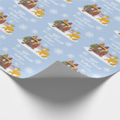 キツネ冬の赤ちゃんシャワー冷たいアウトサイドギフト ラッピングペーパー (角)