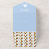 キツネ冬の赤ちゃんシャワー外は寒い オールインワン招待状 (外側)