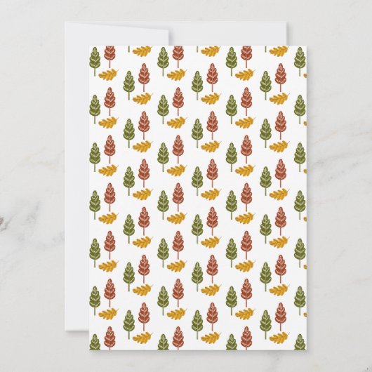 キツネ冬の赤ちゃんシャワー外は寒い 招待状 (裏面)