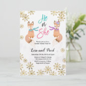 キツネ冬の金ゴールド性別による招待の表示 招待状 (スタンド正面)