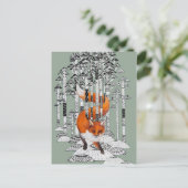 キツネ冬 ポストカード (スタンド正面)