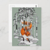 キツネ冬 ポストカード (正面/裏面)