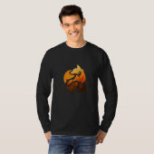 キツネ動物の自然木狩り Tシャツ (正面フル)