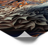 キツネ動物ポートレート自然絵画野生生物 ポスター (角)