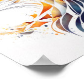 キツネ動物ポートレート自然絵画野生生物 ポスター (角)