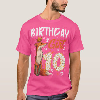 キツネ動物愛好家10th誕生日ガールキツネB – デイ10 Tシャツ
