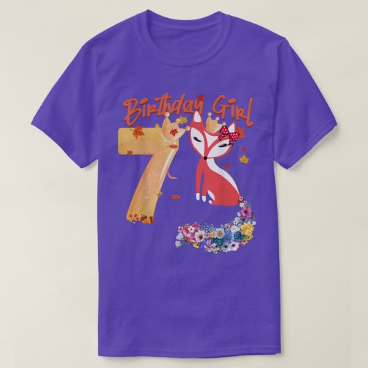 キツネ動物愛好家6th誕生日ガールキツネB-day 6ye Tシャツ (デザイン正面)