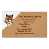 キツネ動物自然野生動物コンピュータソリューション マグネット名刺 (正面)