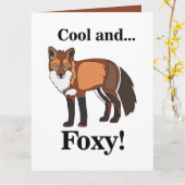 キツネ動物野生動物フォキシ誕生日 カード (黄色い花)