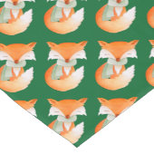 キツネ包まれたの温かいクリスマスグリーンテーブルランナー ショートテーブルランナー (コーナー)