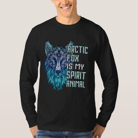 キツネ北極オーナメントキツネは私の精神の動物アンタルク Tシャツ (正面)