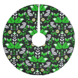 キツネ北欧スカンジナビアフォークアートテーブルクロス ブラッシュドポリエステルツリースカート