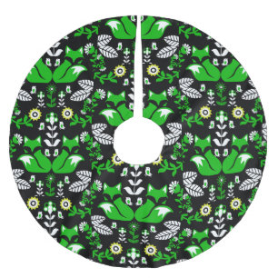 キツネ北欧スカンジナビアフォークアートテーブルクロス ブラッシュドポリエステルツリースカート